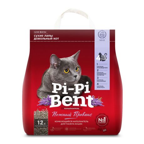 Наполнитель для кошачьего туалета PI-PI BENT Нежный Прованс комкующийся крафт-пакет 12л