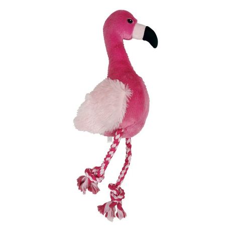 Игрушка для собак CHOMPER Rope Skeleton Birds Фламинго с канатом внутри и пищалкой 31см