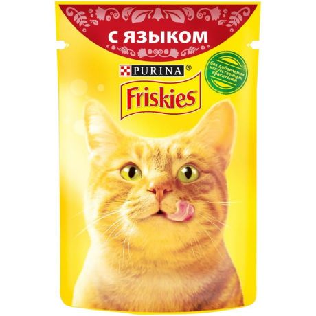 Корм для кошек Friskies с языком в подливе, пауч 85г