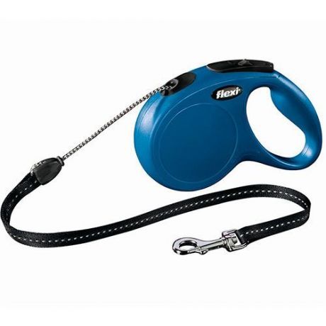 Рулетка для собак Flexi Classic Basic М (до 20 килограммов) трос 5м синяя