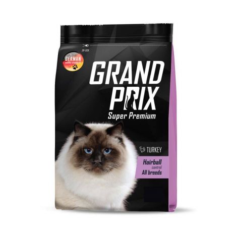 Корм для кошек GRAND PRIX Hairball Control для выведения шерсти, индейка сух. 1,5кг