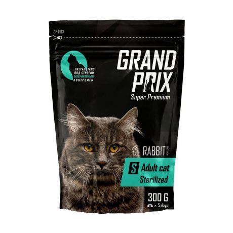 Корм для кошек GRAND PRIX Sterilized кролик сух. 300г