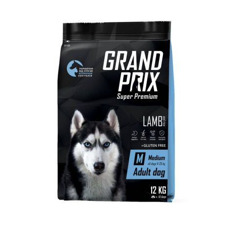 Корм для собак GRAND PRIX для средних пород, ягненок сух. 12кг
