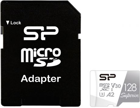 Карта памяти Silicon Power Superior DA2 microSDXC UHS-I Class 10 128GB с адаптером