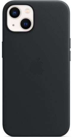Чехол Apple Leather Case with MagSafe для iPhone 13 «Тёмная ночь»