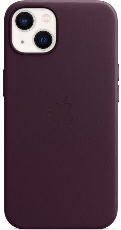 Чехол Apple Leather Case with MagSafe для iPhone 13 «Тёмная вишня»