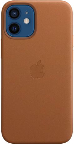 Чехол Apple Leather Case with MagSafe для iPhone 12 mini Золотисто-коричневый