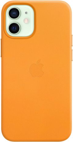 Чехол Apple Leather Case with MagSafe для iPhone 12 mini «Золотой апельсин»