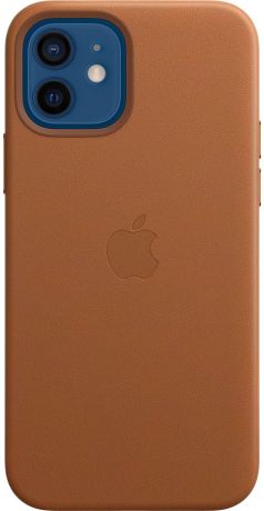 Чехол Apple Leather Case with MagSafe для iPhone 12/12 Pro Золотисто-коричневый