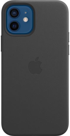 Чехол Apple Leather Case with MagSafe для iPhone 12/12 Pro Чёрный