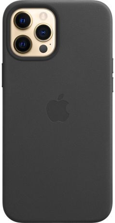 Чехол Apple Leather Case with MagSafe для iPhone 12 Pro Max Чёрный