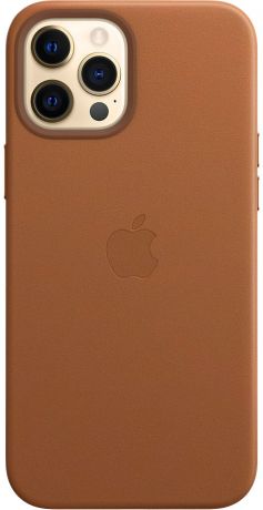 Чехол Apple Leather Case with MagSafe для iPhone 12 Pro Max Золотисто-коричневый