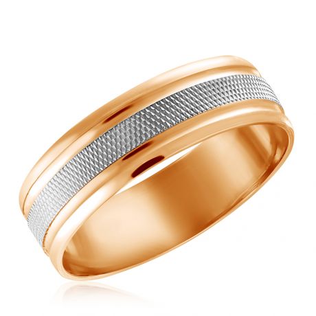 Кольцо обручальное с алмазной гранью из золота
