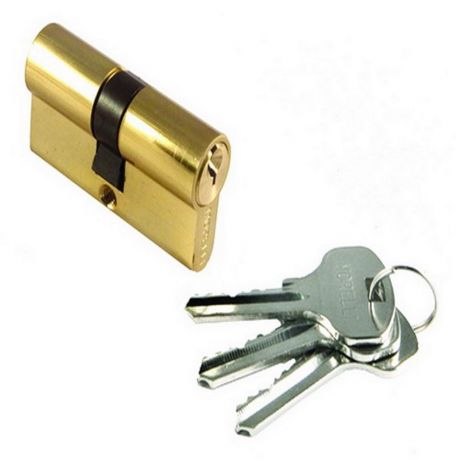 Цилиндр замка, 60мм, 60C PG, золото, ключ-ключ