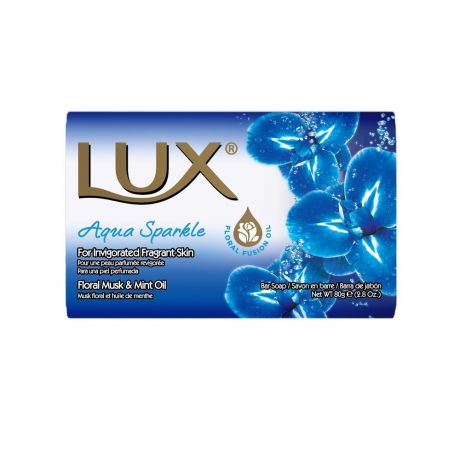 Мыло туалетное LUX Сияние свежести, цветочный мускус и мятное масло, 80г (голубое)