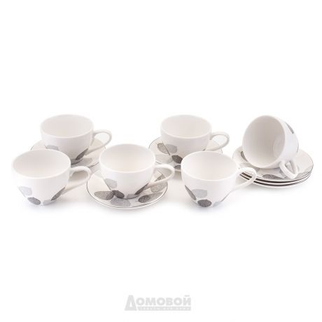 Набор чайный Esprado Bosqua Platina, 6 персон, 12 предметов, костяной фарфор