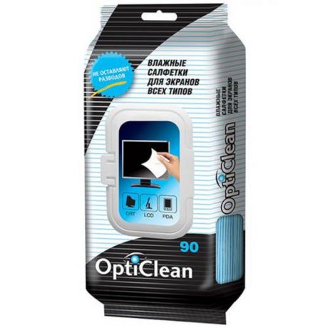 Набор салфеток Opti Clean для экранов, влажные, 90 шт