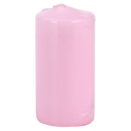 Свеча-столбик, 5х10 см, легкий розовый