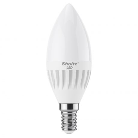Лампа светодиодная SHOLTZ 11Вт E14 свеча 2700K 220В керамика и стекло
