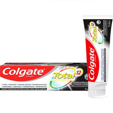 Паста зубная COLGATE Total 12, с древесным углем