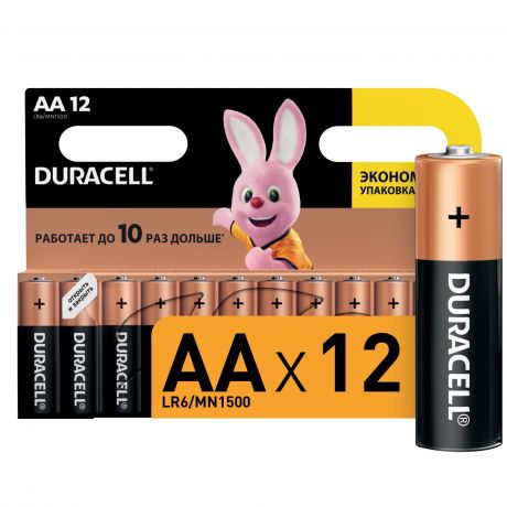 Батарейки щелочные размера AA DURACELL