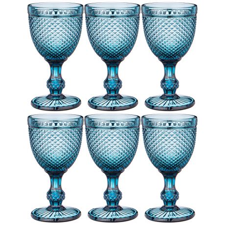 Набор бокалов для вина Гранат синий, 6 шт, 300 мл, стекло