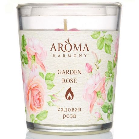 Свеча интерьерная AROMA HARMONY Садовая роза, в стакане, 160г, 0836001