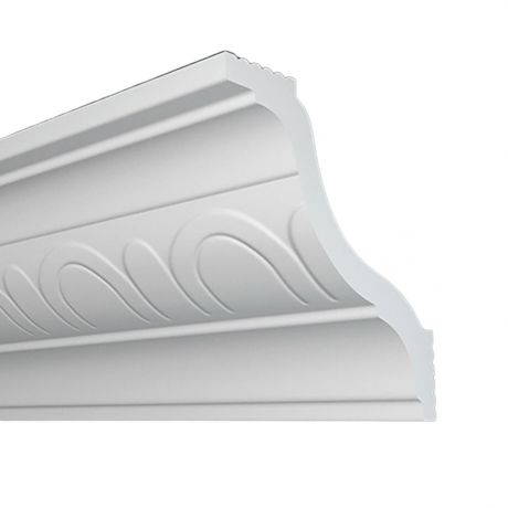 Плинтус потолочный экструдированный ПЛИНТЭКС W60/60И, 60х60х2000мм, ионика белый