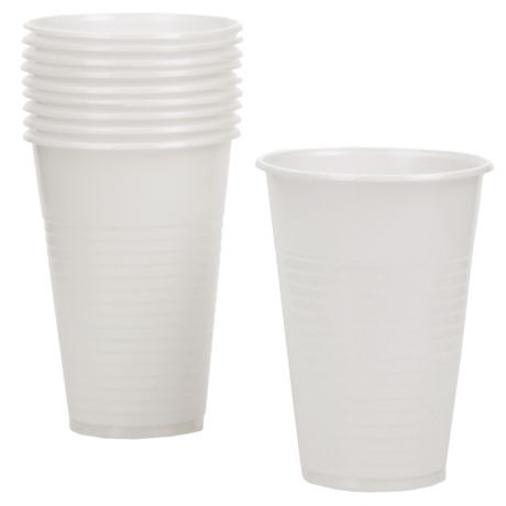 Набор стаканов одноразовых пластиковый Antella, 200 г, 10 шт, белый /прозрачный