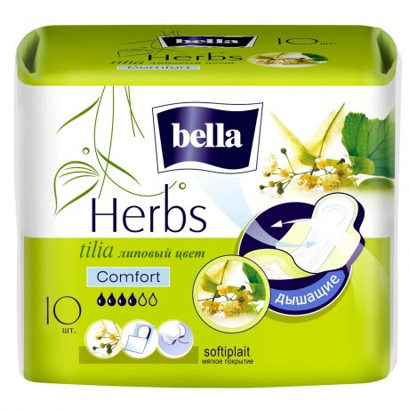 Прокладки гигиенические BELLA Herbs Tilia, комфорт, 10шт.