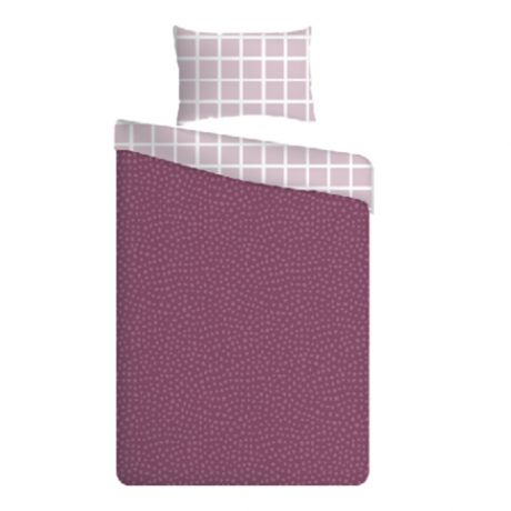Комплект постельного белья Rose check and violet dot, 2-сп, нав. 50х70 см, бязь