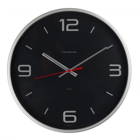 Часы настенные Черный циферблат, 30.5 см