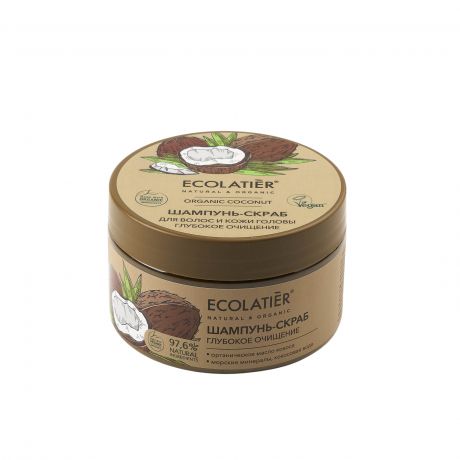 Шампунь-скраб для волос и кожи головы Ecolatier Green Глубокое Очищение Organic Coconut, 300 г