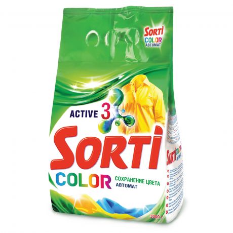 Порошок стиральный SORTI Color автомат 3кг