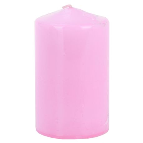 Свеча-столбик, 7х12 см, розовый