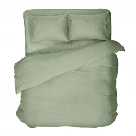 Комплект постельного белья Волшебная ночь Дымчатый зеленый, 1.5-сп, нав. 50х70 см, поплин