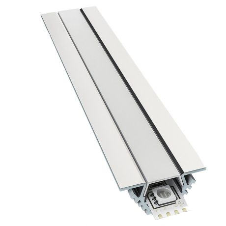 Профиль для светодиодной ленты алюминиевый угловой накладной, серебро, 1 м. (3014)