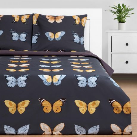 Комплект постельного белья Этель Butterfly dance, Дуэт, нав. 70х70 см, поплин