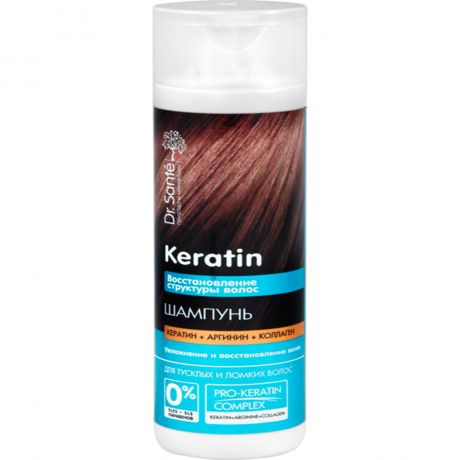 Шампунь для волос Dr. Sante Keratin для тусклых и ломких волос, 250 мл
