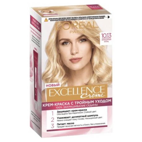 Краска для волос Loreal Excellence 10.13 Легенд. Блонд, 192 мл