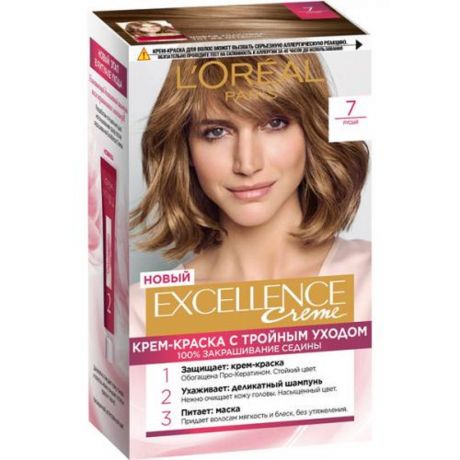 Краска для волос Loreal Excellence, 7, русый