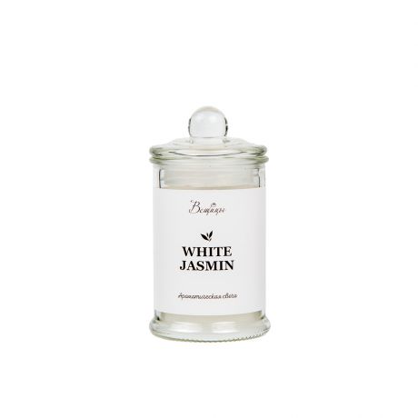 Свеча интерьерная в стакане с крышкой White Jasmine, 6х6х11 см