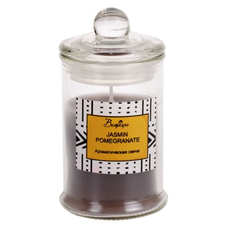Свеча интерьерная в стакане с крышкой Jasmine Pomegranate, 6х6х11 см
