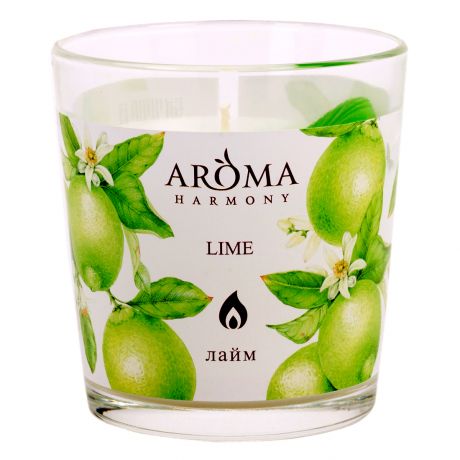 Свеча интерьерная AROMA HARMONY Лайм, в стакане, 160г, 0836004