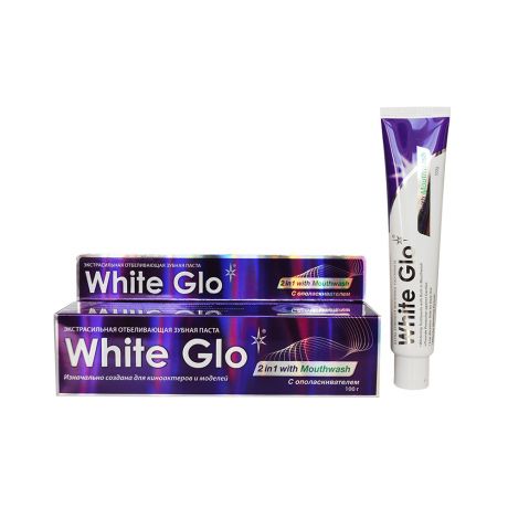 Паста зубная WHITE GLO отбеливающая 2в1, 100г