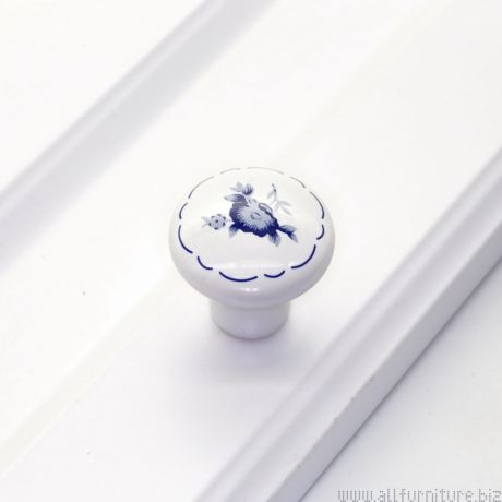Ручка-кнопка, синий цветок