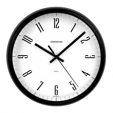 Часы настенные Черные матовые, 24 см