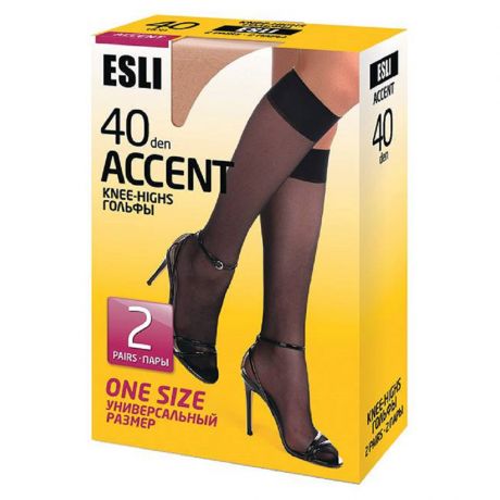 Гольфы женские Esli Accent 40, р.23-25, nero, 2 пары