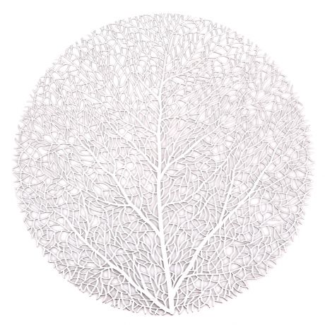 Салфетка сервировочная Дерево серебро, 38 см, ПВХ