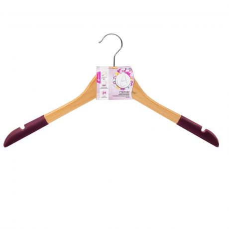 Вешалка для одежды Apollo Couture дерево, с накладками из флока на плечах, 44,5 см